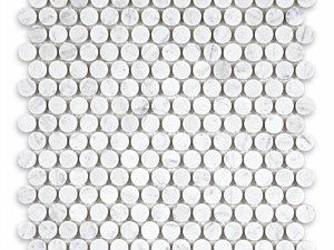 White Carrara Penny Round Polished or Honed